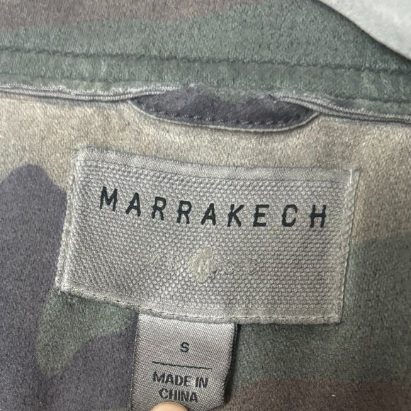 Marrakesh for Anthropologie green camo sueded moto jacket. Size Small - Picture 5 of 8
